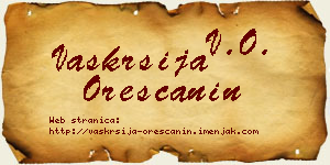 Vaskrsija Oreščanin vizit kartica